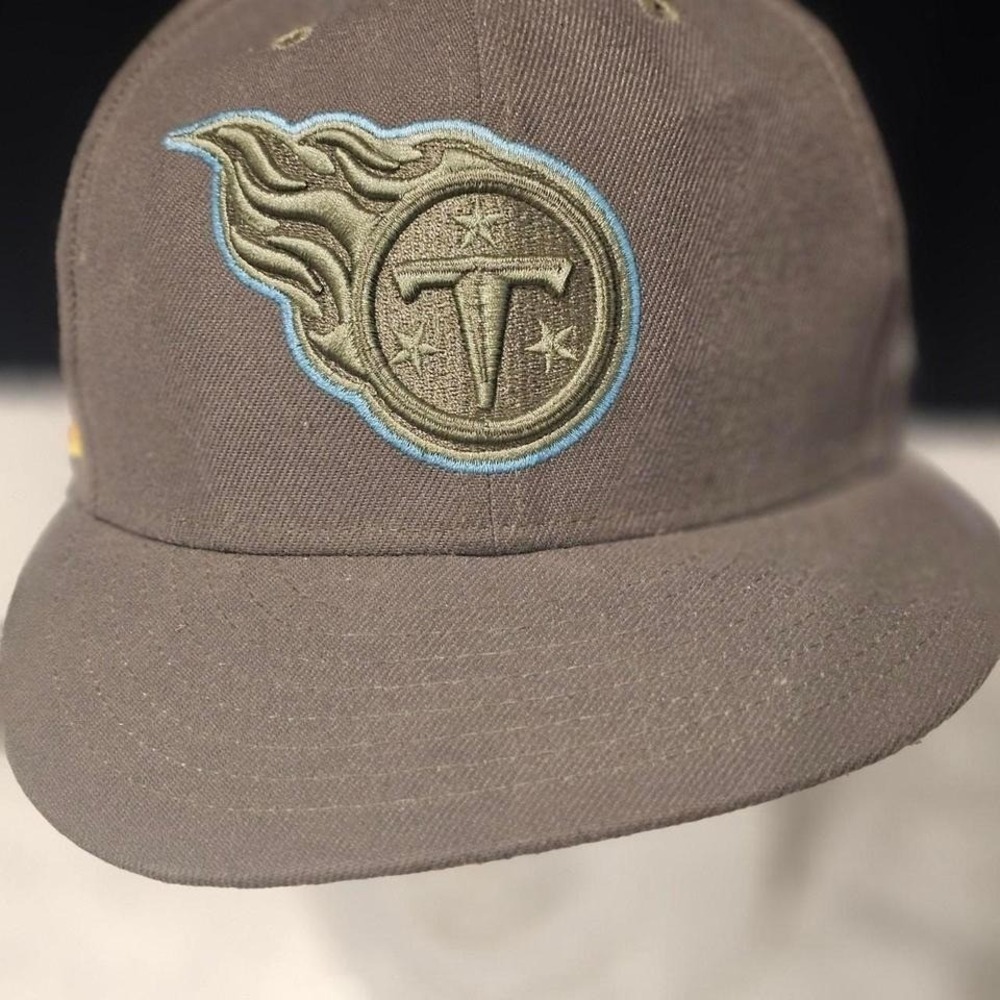 Titans Tan and blue New Era 59fifty fitted cap